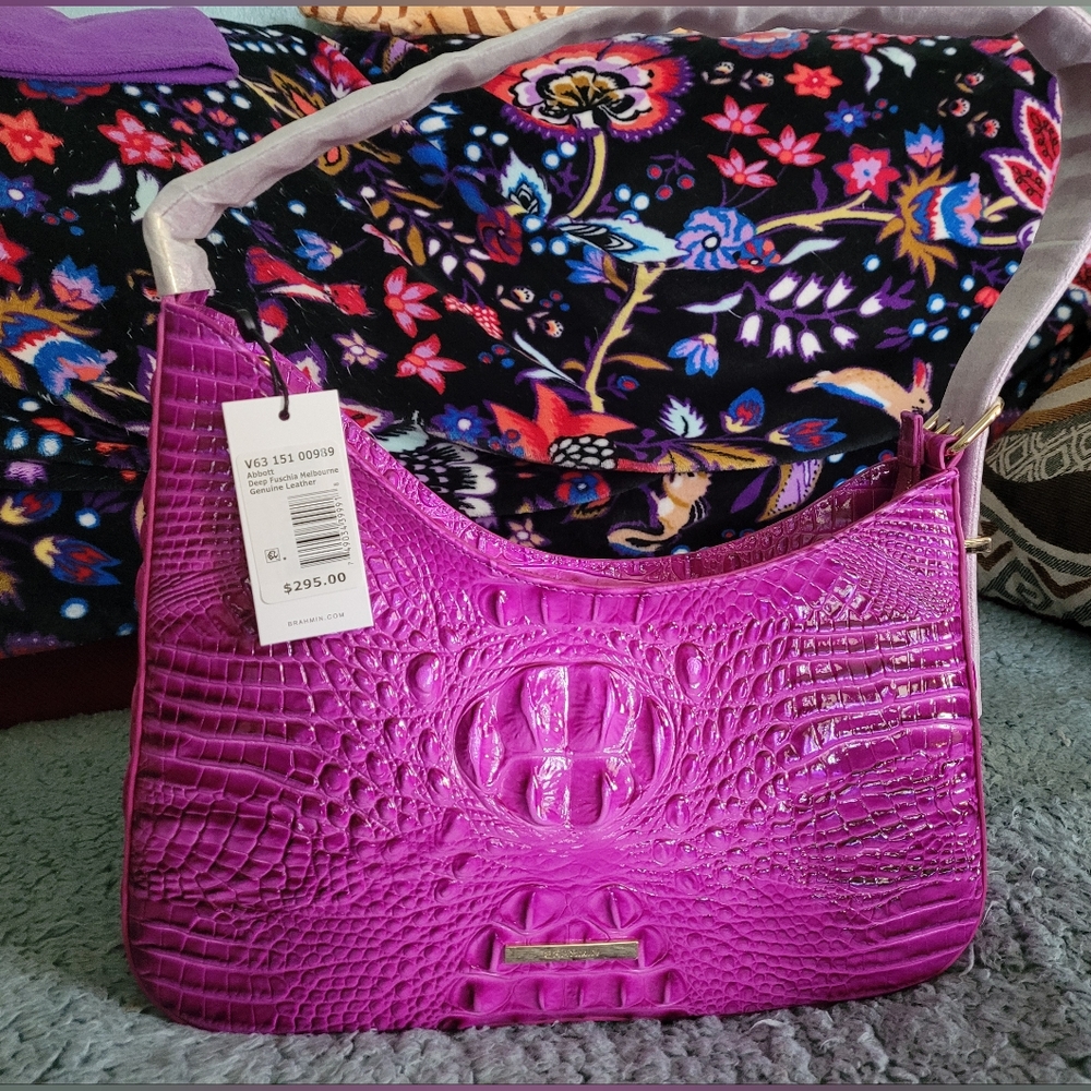 Brahmin Abbott Deep Fuchsia Melbourne Shoulder Bag Nwt